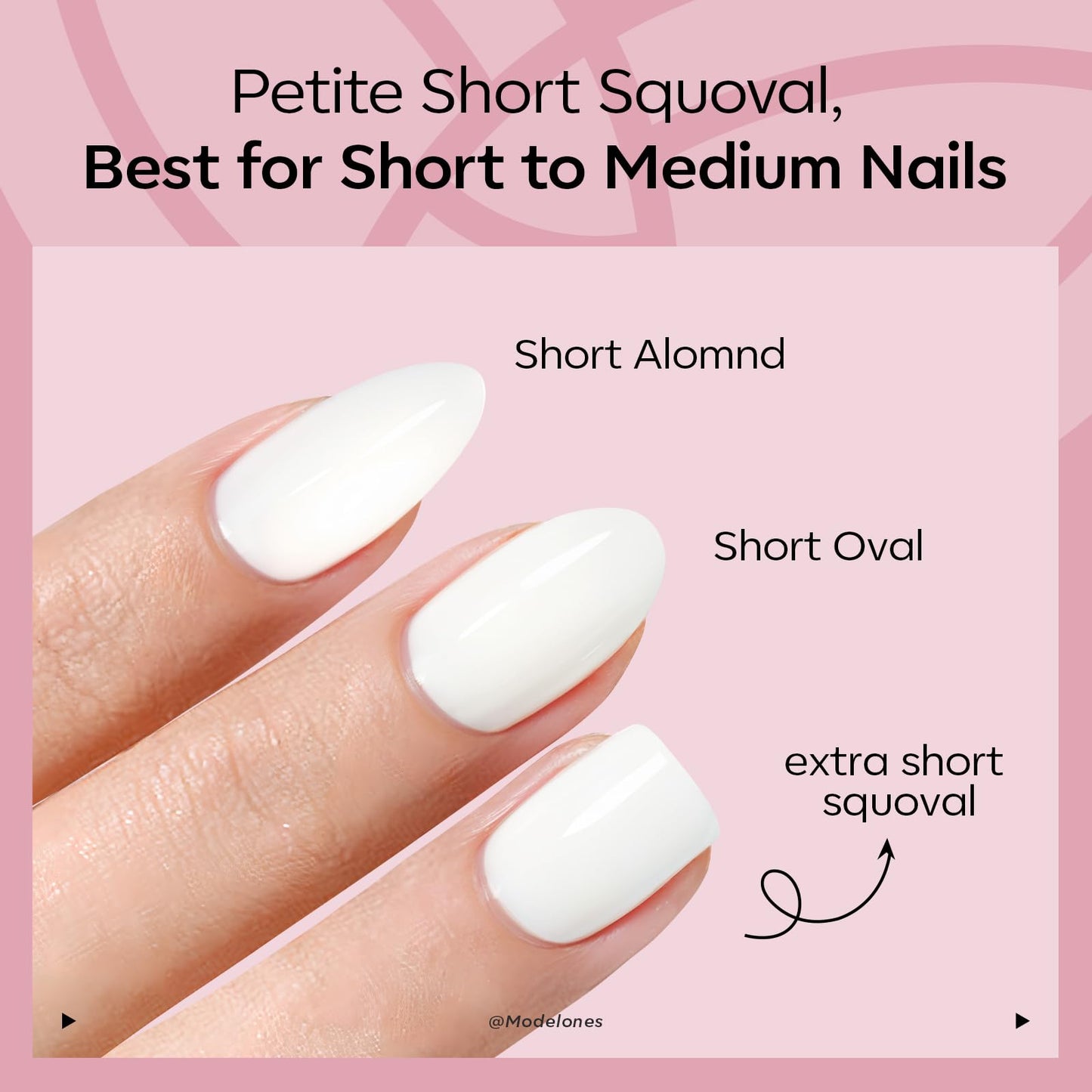 Modelones Extra Short Press on Nails, Burgundy Squoval Fake Nails, Reusable Nail Kit with Nail Glue Adhesive Tabs Mini Nail File, Nails Press Ons 32Pcs 16 Sizes, Spring Women Girl Gift