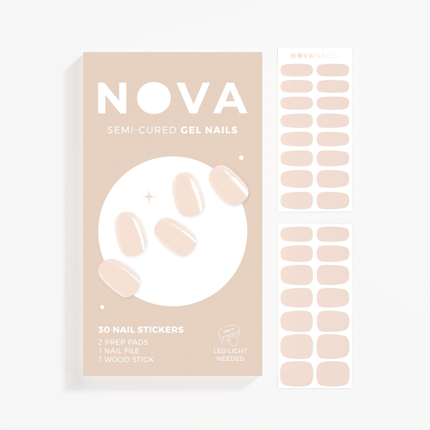 Nova Nails Semi Cured Gel Nail Strips (Bare Necessity)