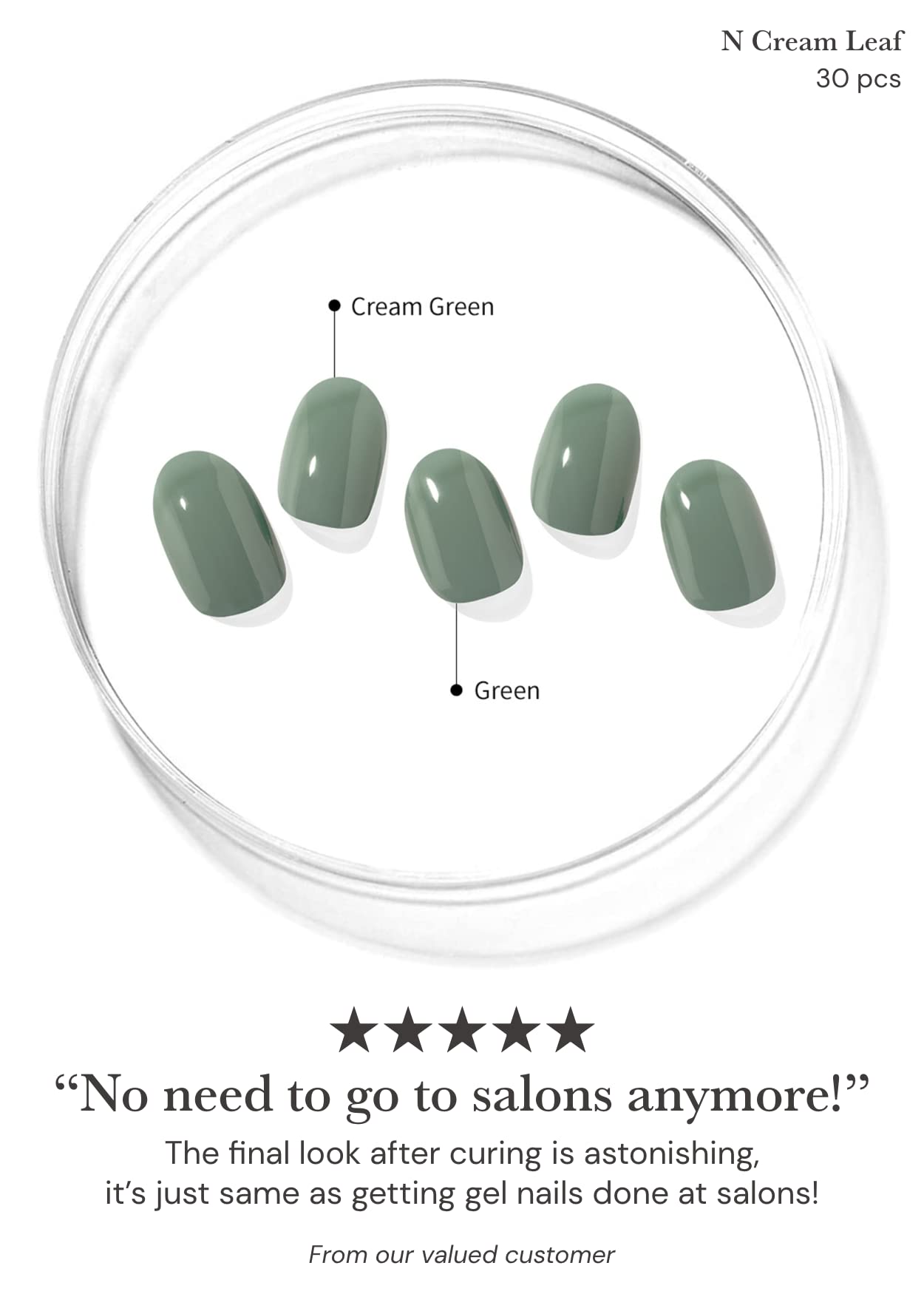 ohora Semi Cured Gel Nail Strips Set of 2(N Cream Cotton, N Cream Leaf)-Works with Any Nail Lamps, Salon-Quality, Long Lasting, Easy to Apply & Remove-Includes 2 Prep Pads, Nail File & Wooden Stick