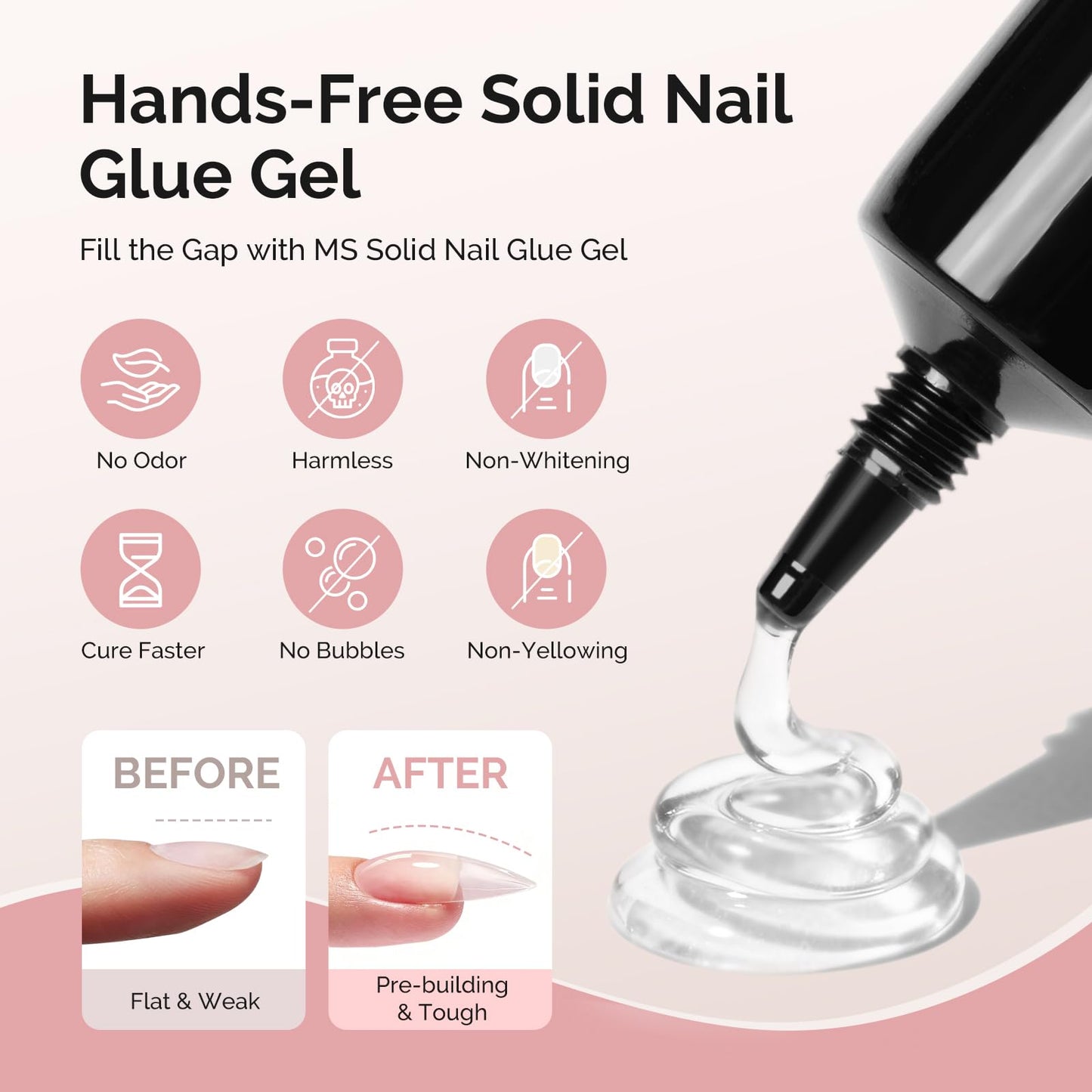MelodySusie Medium Almond Gel Nail Tips Kit-300Pcs 15Sizes Pre-Building Apex Fake Nail Tips 20gSolid Nail Glue Gel,Half Matte Full Cover Clear Acrylic Nail,Thick Strong Long Lasting for Home DIY&Salon
