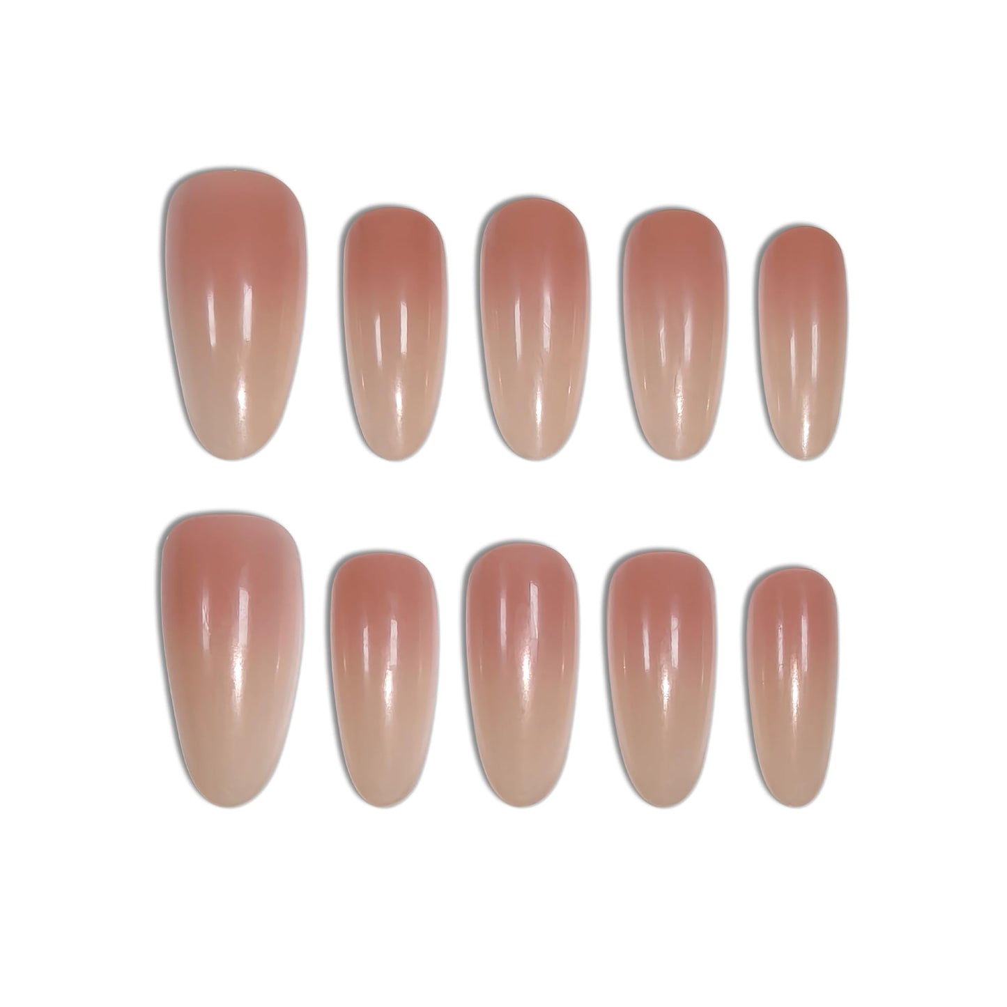TENPAL Sheer Nude Press on Nails Medium Oval Salon Style for Everyday, Handmade & Reusable, Classic Sheer False Nails with a Clean Finish(XS)