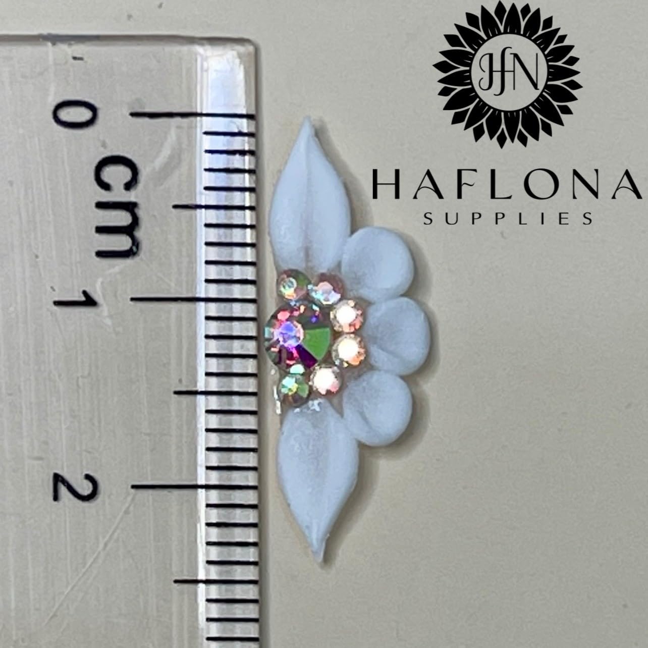 Set 10Pcs 3D Flowers Nails Charms With Rhinestone Gems Handmade by Acrylic Powder Design For Long Nail L,XL,XXL Flower Nail Art Floral Salon Decor Women Girls (White No Rhinestones-10Pcs)