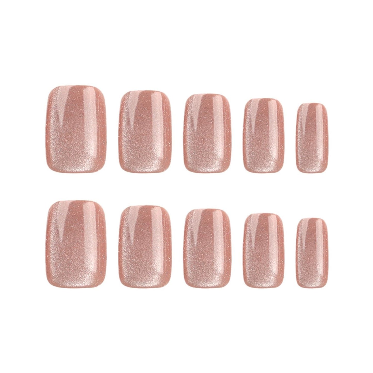 Short Glitter Press On Nails Square Apricot Fake Nails Glitter False Nails Press Ons Glossy Reusable Glue On Nails Full Cover Apricot Stick On Nail For Women Girls Acrylic Nail decorations