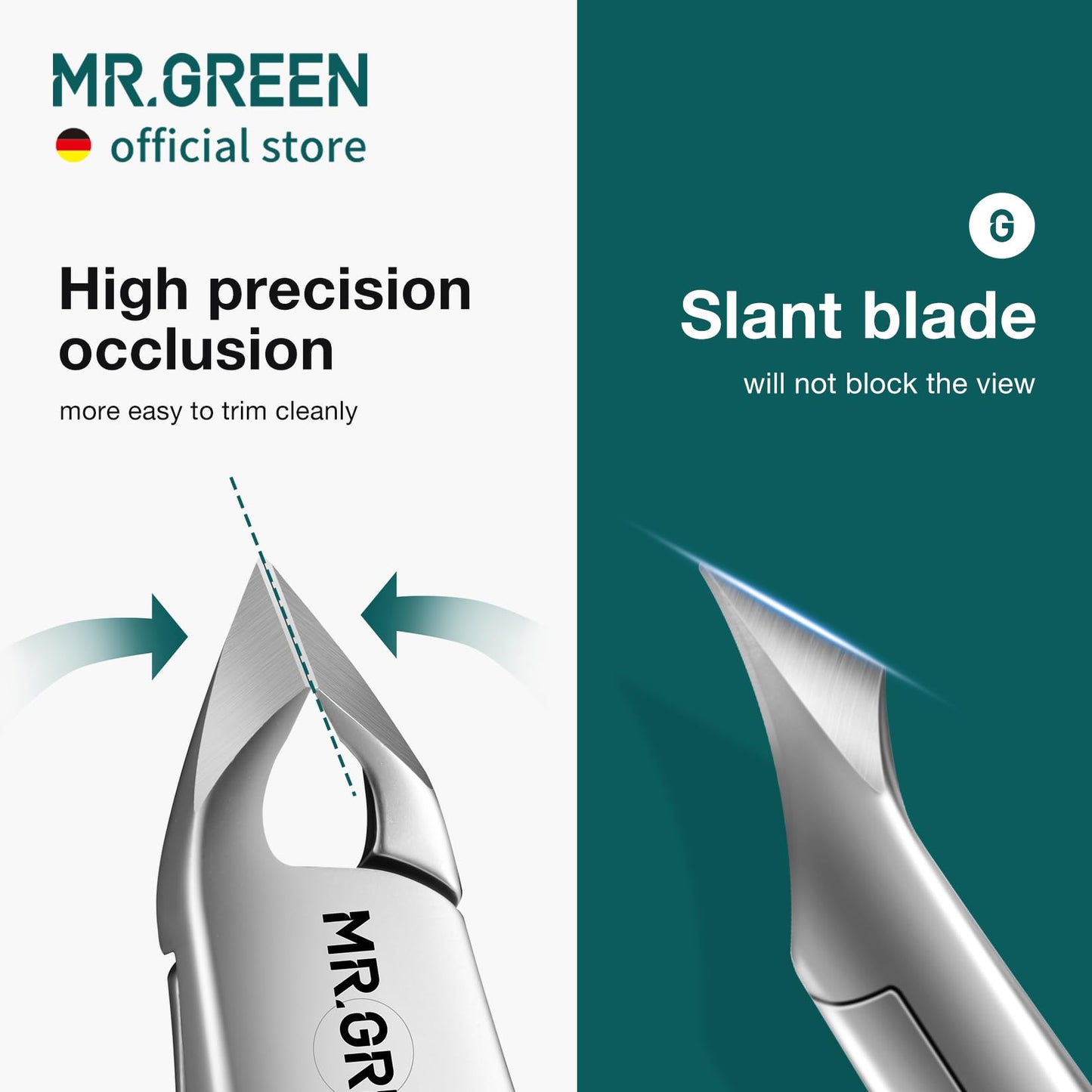 MR.GREEN Cuticle Nippers Innovate Cuticle Scissors Built-in Spring Clippers Trimmer Dead Skin Remover Manicure Beauty Tool (Cuticle Nipper)