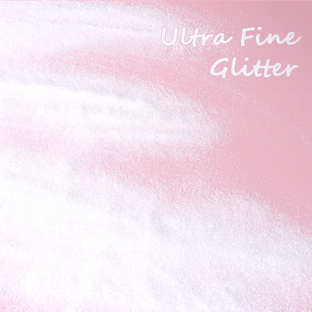 Rainbow Glitter 150g, Iridescent White Glitter Powder for Craft, Nail Art, Festival Decoration and Cosmetic Use