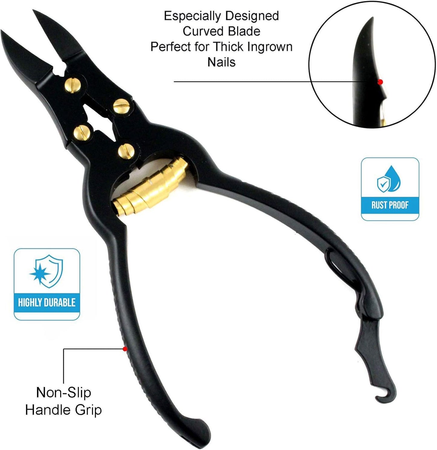 Toenail Clippers - Professional Podiatrist Toenail Clippers for Thick Nails for Seniors - Heavy Duty Nail Clippers Cutter Trimmer for Men Women Podiatry Tools Stainless Steel Toenail Scissors by Krisp