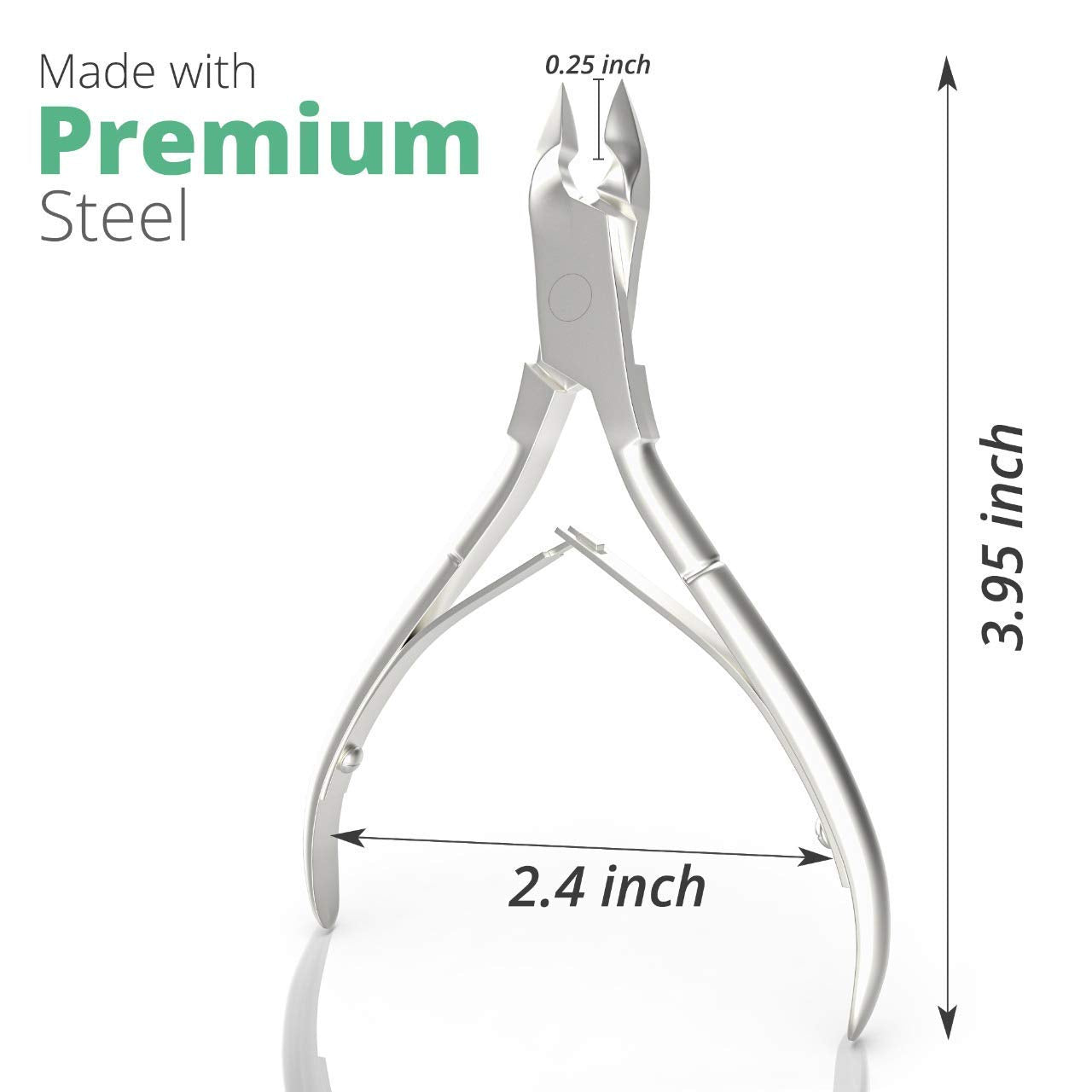 Professional Cuticle Trimmer & Premium Cuticle Nipper with Non-Slip Grip Handle– Stainless Steel Sharp Blades, Double Spring Manicure Pedicure Tools for Home & Salon Care (White/Green & Silver)
