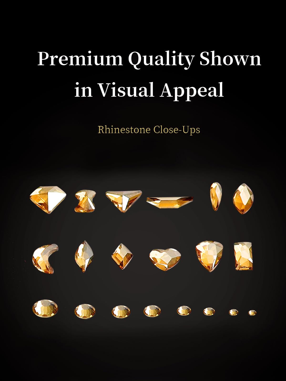AMLAVIFISH Gold Rhinestones for Nails, 6080Pcs Gold Nail Art Rhinestones Kit, 3D Flatback Crystals Diamonds for Nail Art Design, Mix Sizes Nail Charms and Gems(Tweezers Included)