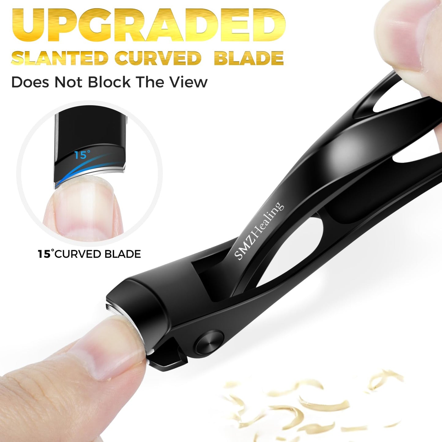 Toenail Clippers for Seniors Thick Toenails, 2026 Angled Head Heavy Duty Large Toe Nail Clippers for Men, Very Sharp Slanted Curved Blade Toenail Clippers 4PCS Set