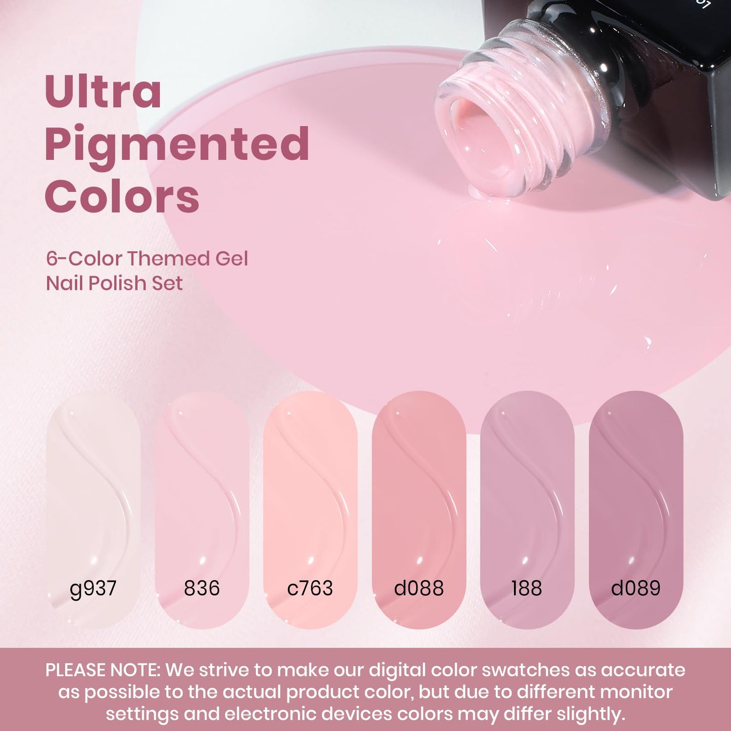 Beetles Milky White Press On Nails Short Squoval, 32pcs 16 Sizes, Soft Gel, Glue and Tabs, HEMA and TPO Free & Nude Pink Gel Polish Set 6 Colors, TPO & HEMA Free, Spring Manicure Kit