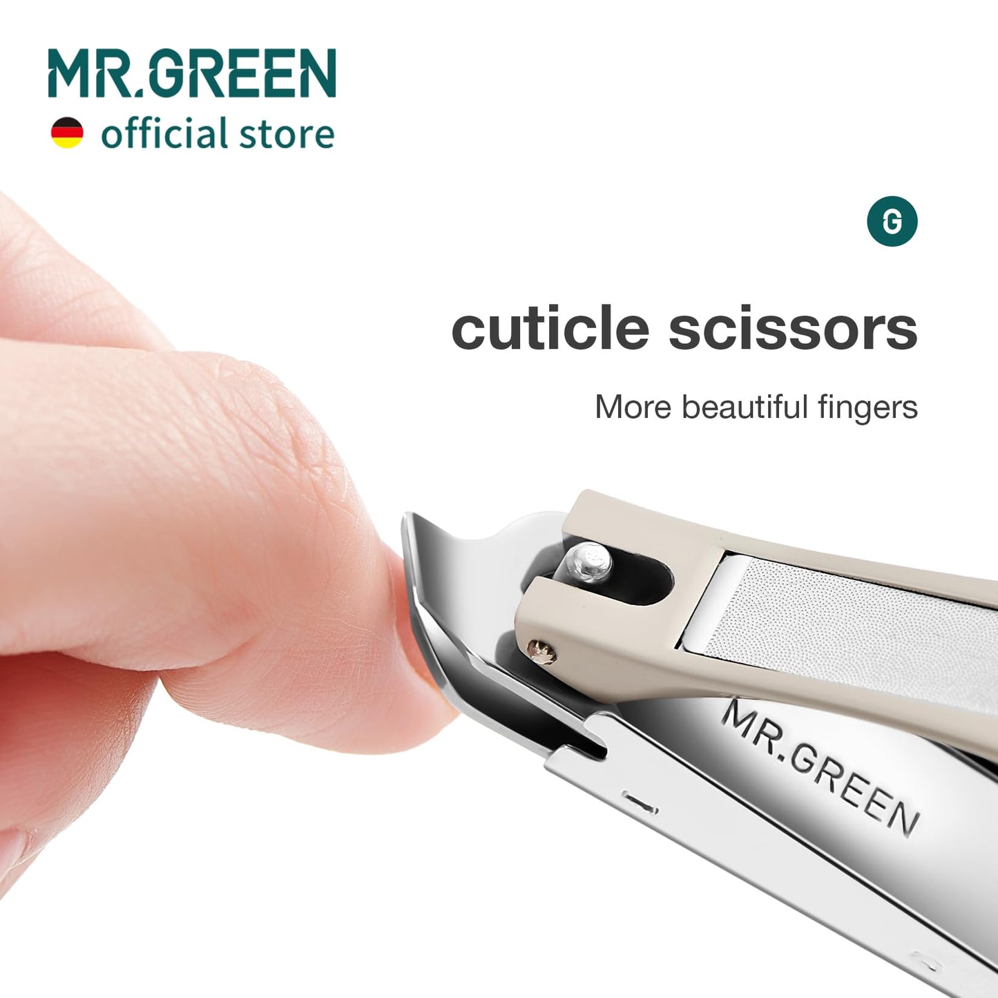 MR.GREEN Slanted Edge Nail Cutting Clippers Cuticle Nippers Tool Stainless Steel Dead Skin Oblique Tip Trimmer Manicure Scissors (Mr-1127 (Small))
