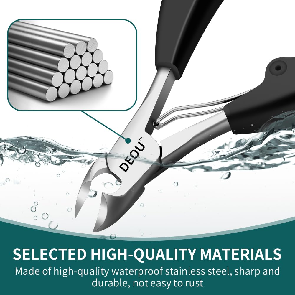 DEOU Heavy Duty Large Opening toenail Clippers, Suitable for Embedded Growth and Rough Nails, Home Pedicure Tools for Men, Women, Elderly Newly Upgraded Stainless Steel (Nail Clippers+Gift Box)
