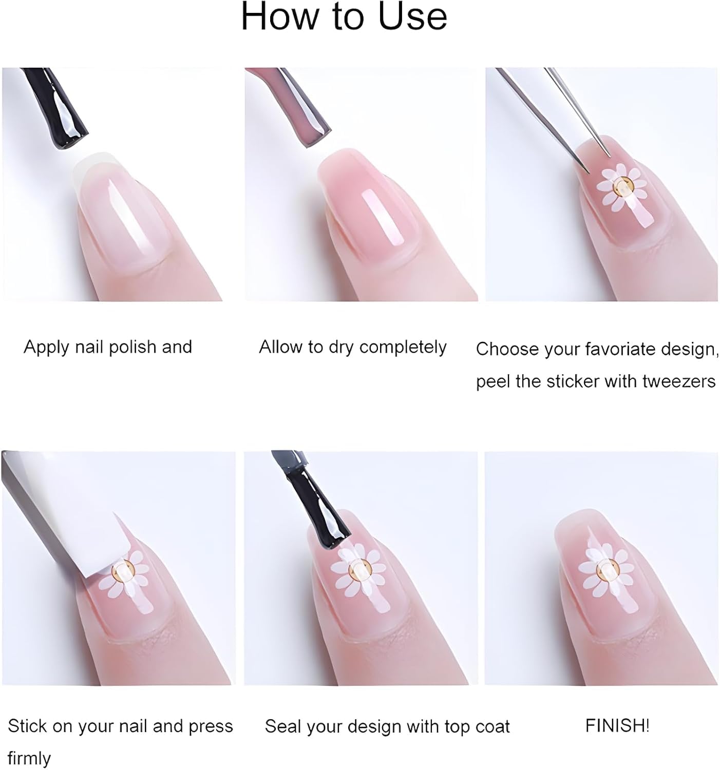 4sheet Flower Nail Stickers for Spring Nail Art 5D Embossed Nail Art Stickers Decals Pink Flower Self-Adhesive Acrylic Nail Supplies Summer Floral for Women Manicure Decorations
