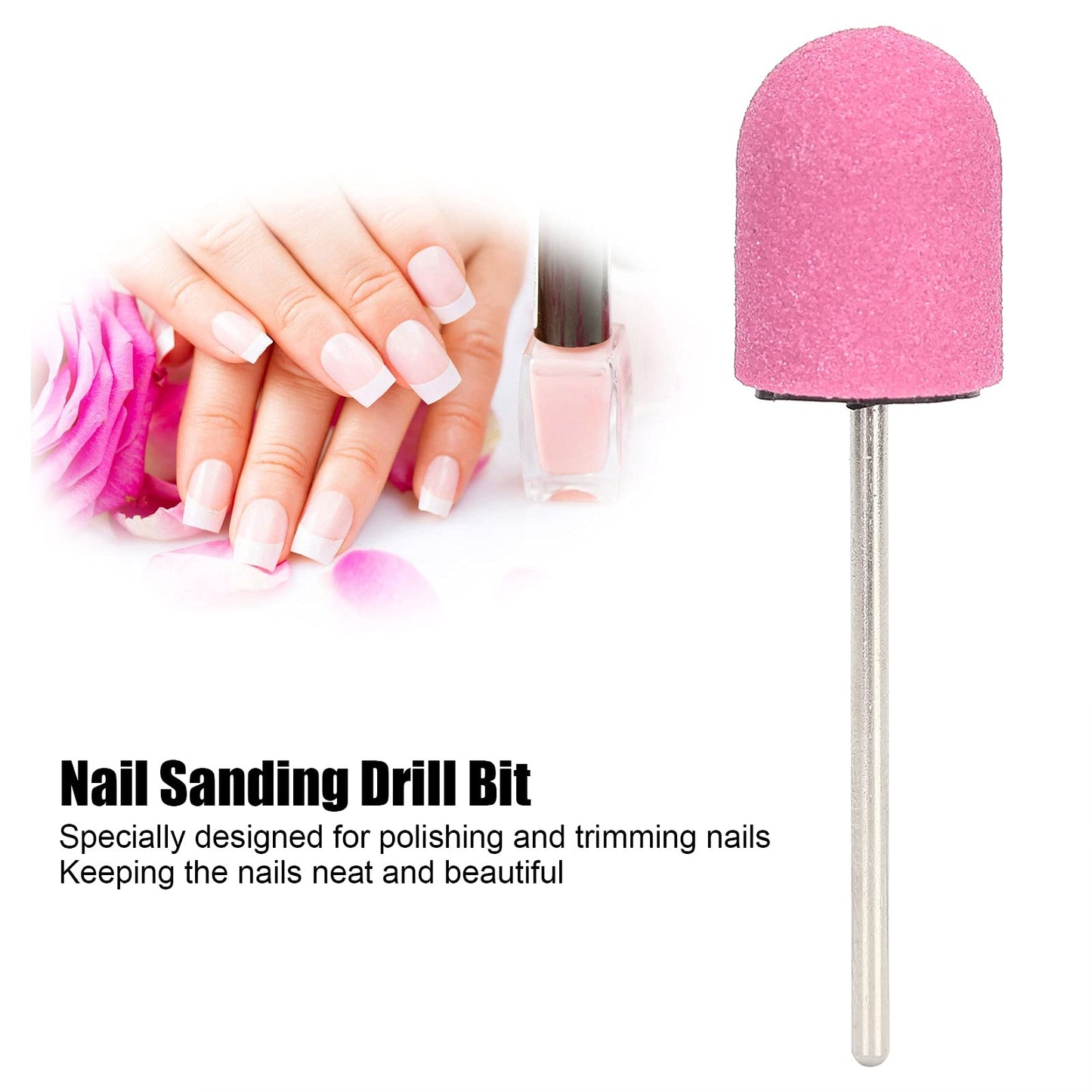 Nail Drill Bits Kit, Nail Art Sanding Nail Drill Bits Polishing Grinding Sanding Bands Set Nail Drill Head Accessory for Manicure Pedicure Nail Polishing Burr Home Salon Use 13 x