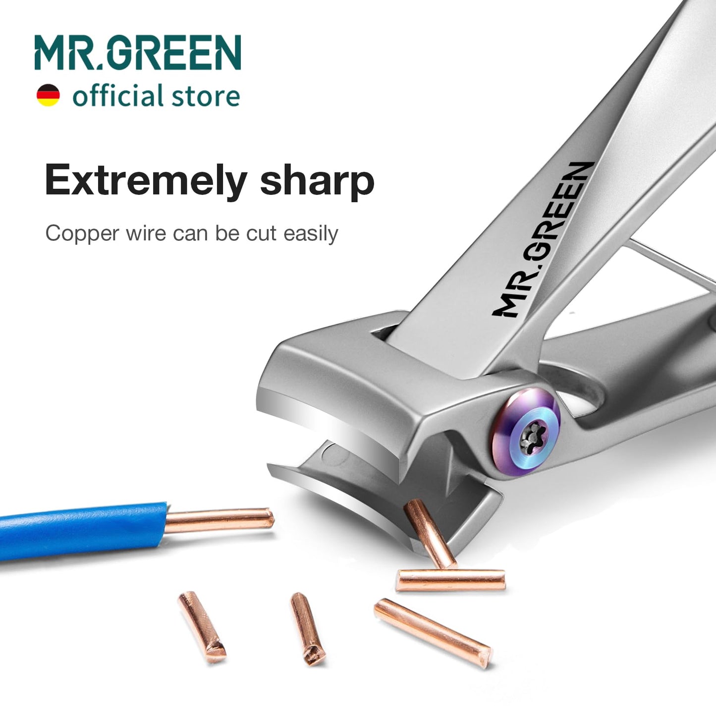 MR.GREEN Nail Clippers Wide Jaw Opening Stainless Steel Fingernail Clipper Thick Hard Toenail Cutter Manicure Scissors Tools (Nail Clipper (Large)+Nail File)