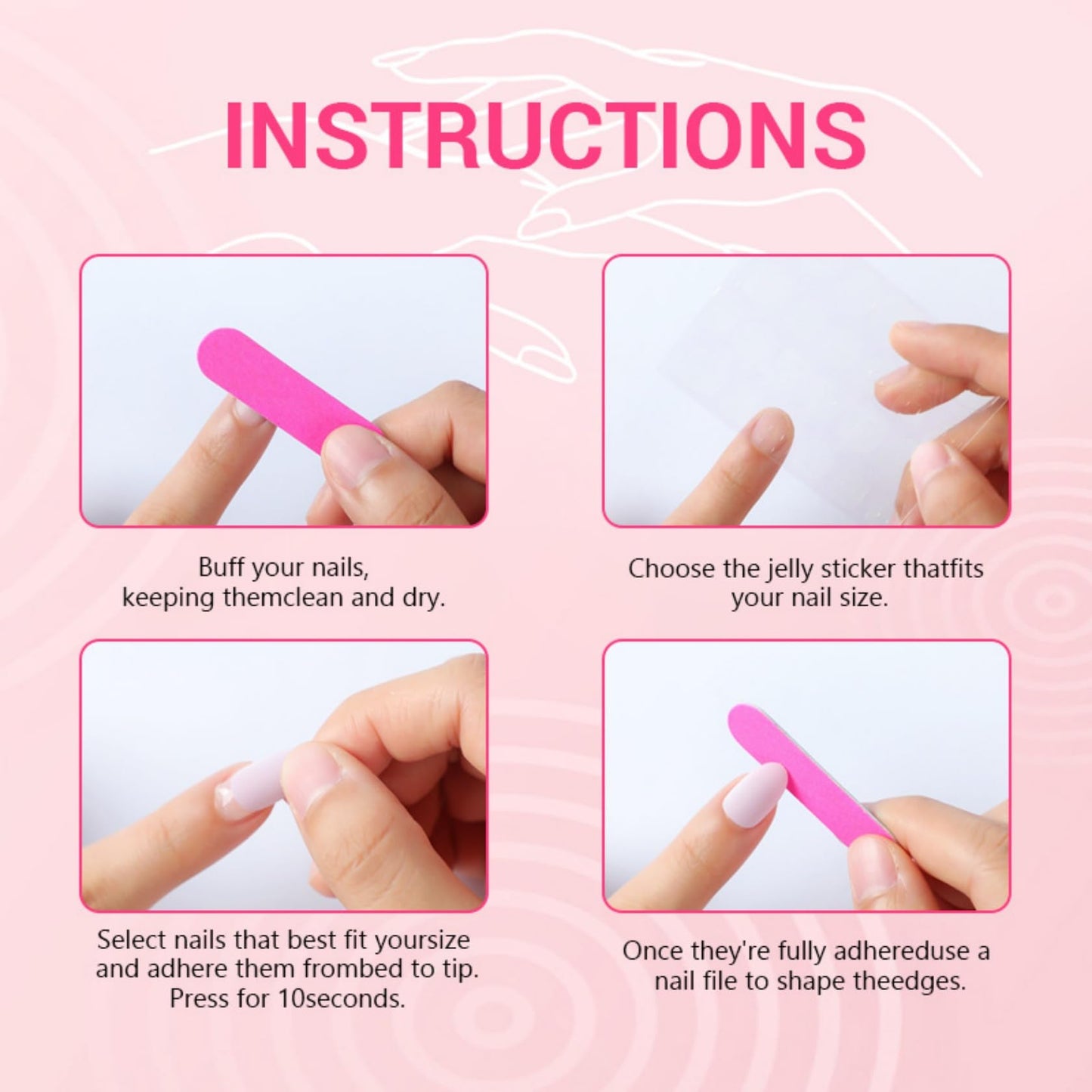 Medium Almond Press on Nails for Women, Fake Nails with Heart & Gold Bow Artificial Stick on Nails