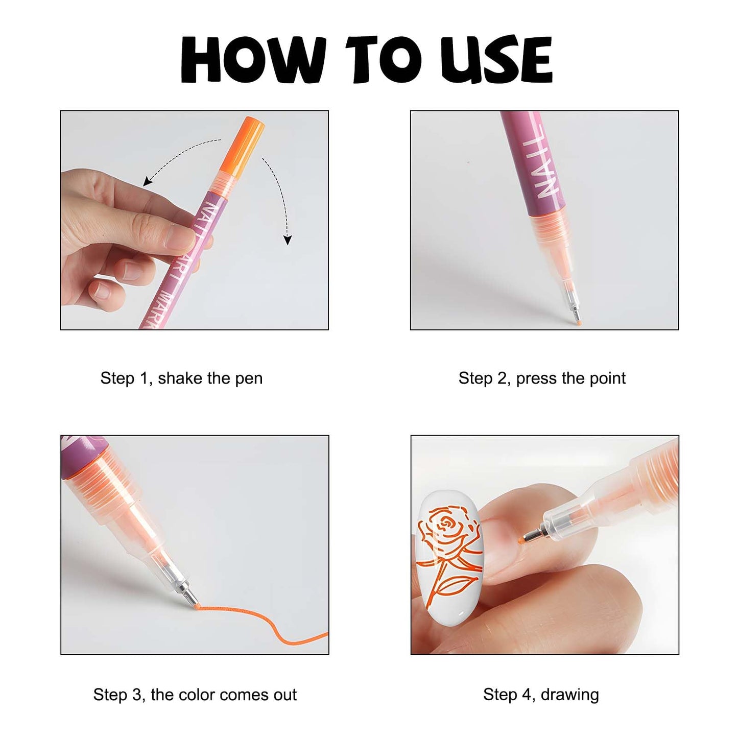12 Colors Nail Art Pens for Painting Nails - DIY Acrylic Drawing, Dotting, Liner, Polishing, Graffiti, Detailing - for Home, Salon, and Gifts for Women