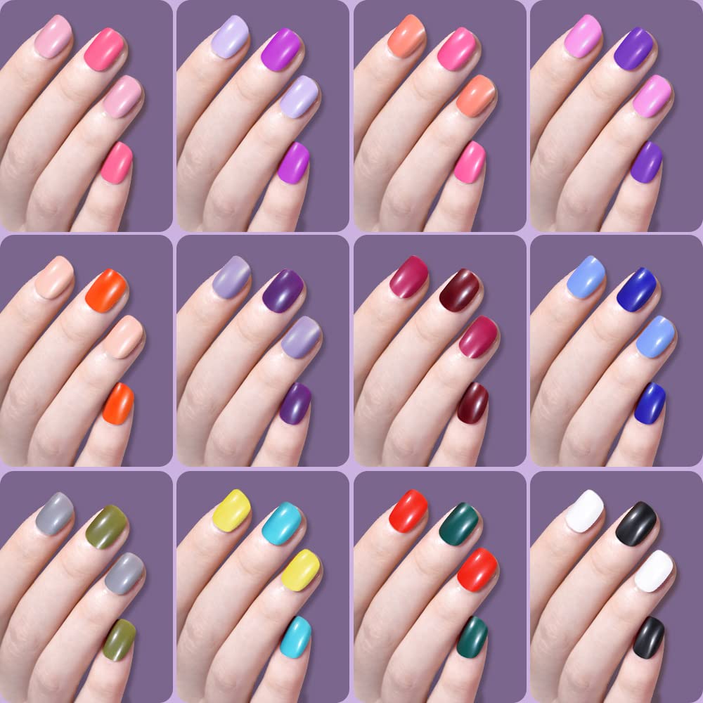 TsMADDTs Press on Nails, 720 pcs Short Round Fake Nails with Glue, Files, Tweezer for Women DIY at Home