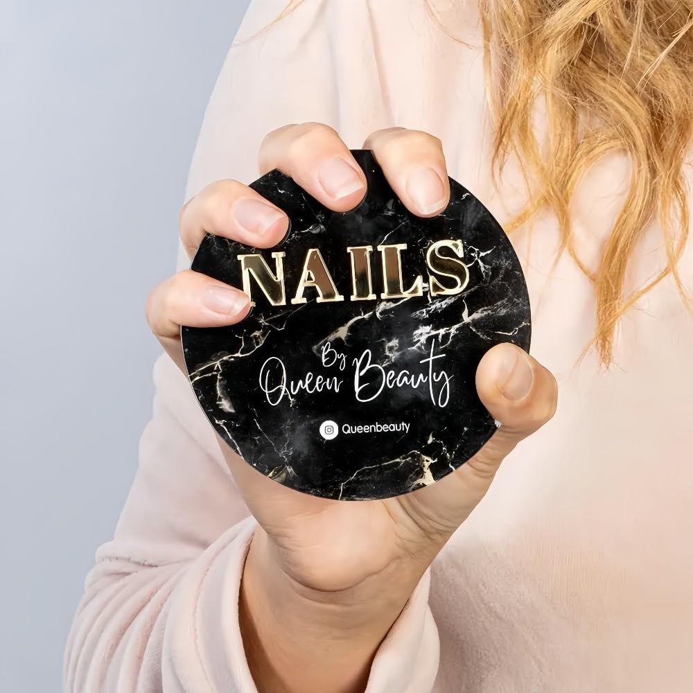 ZYDZKA Custom Nail Salon Prop, Personalized Acrylic Nail Art Board 3D Nailfie Disc with Fashion Design, Reusable Photo Background for Nail Art, Portable Advertising Display Prop for Nail Techs‌