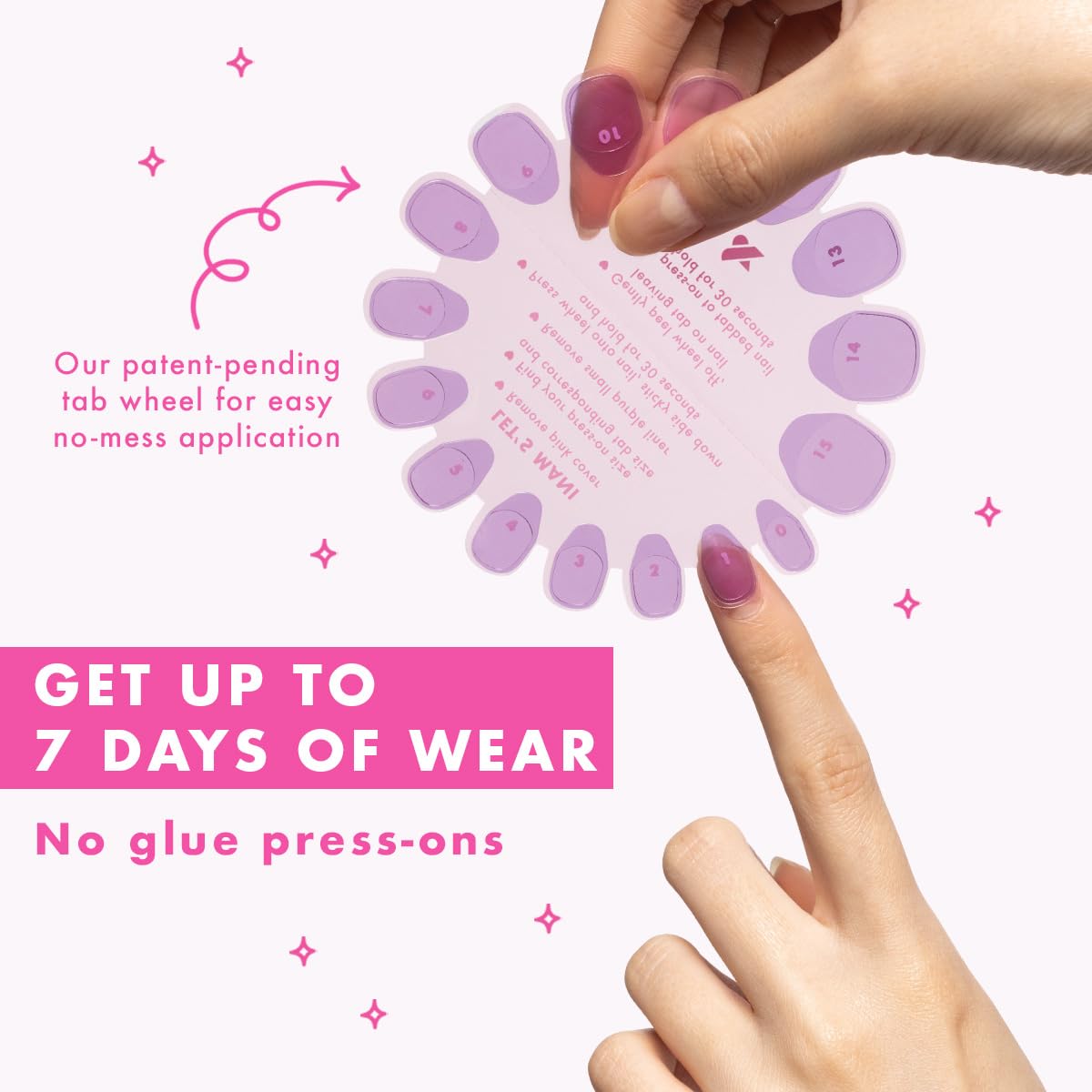 Olive & June Classic Super Stick Mani Press On Nails | No Glue Needed | 32 Tab Nails 16 Sizes | Non-Toxic Tabs Easy On-Off Non-Damaging Realist Look | 7-Day Wear | Short, Round |Pink Checker Party