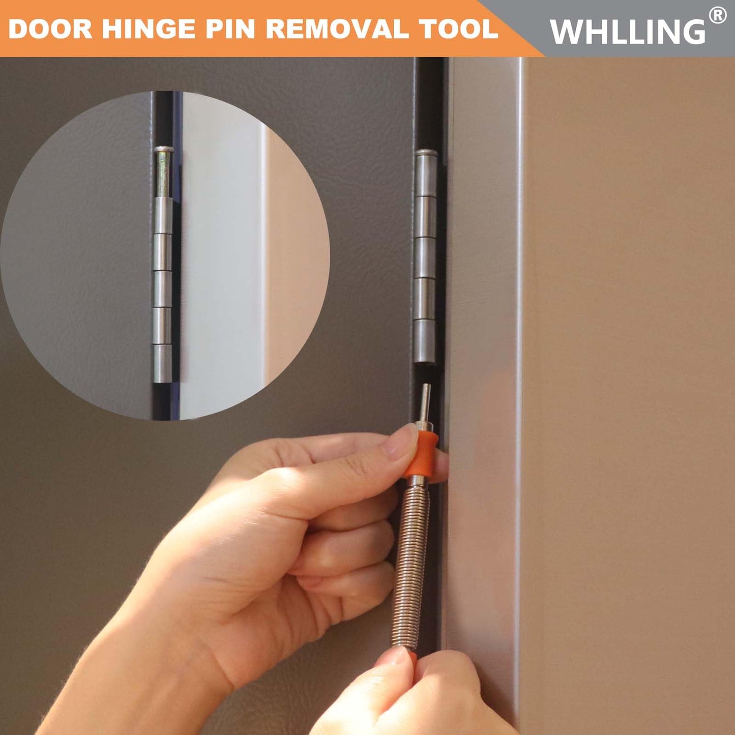 WHLLING 4 Pieces Dual Head Nail Setter, Dual Head Center Punch, Door Hinge Pin Removal Tool and Cold Chisel, Spring Nail Set, Spring Loaded Punch（1/8-in, 3/32-in, 3/16-in, 1/16-in, 5/16-in, 1/8-in）