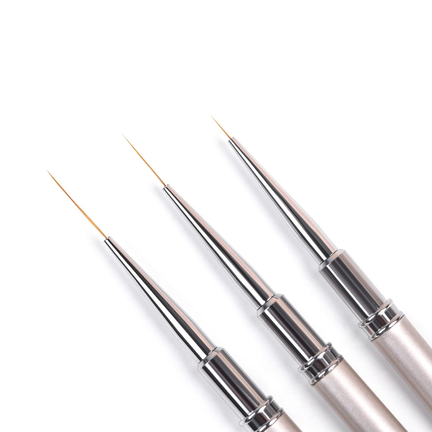 KADS Nail Art Liner Brushes Kolinsky Nail Art Brush Liner Brush UV Gel Polish Painting Nail Design Brush Metal Handle Nail Drawing Pens 8/15/20mm (8mm+15mm+20mm)