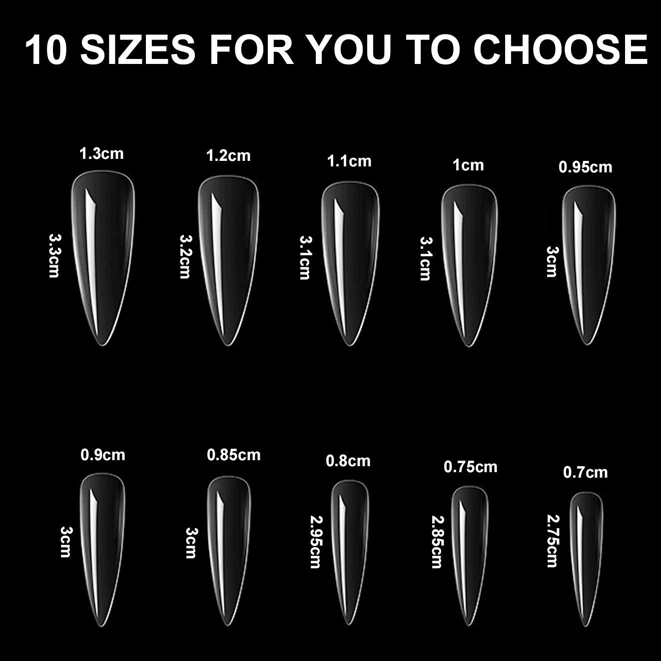 505PCS Acrylic Nail Brushes with False Nail Tips, Dual Head Gel Brush Acrylic UV Gel Picker Brush 3D Nail Acrylic Brush Fake Nail Tips Press on Nail Stiletto Nail for Dip Powder Extension Nails (C)