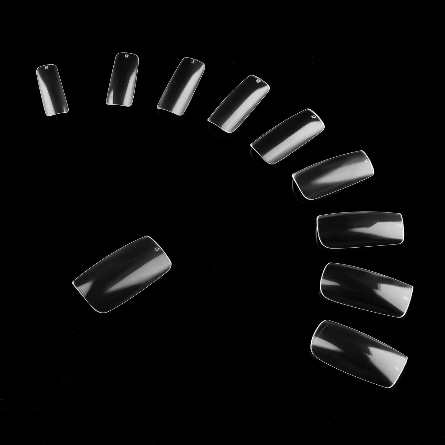 Full Cover Acrylic False Nail Tips, 1000PCS Fake Nail Shape Artificial False Nails Tips 10 Sizes with Case for Nail Art Salons (Clear+Natural)