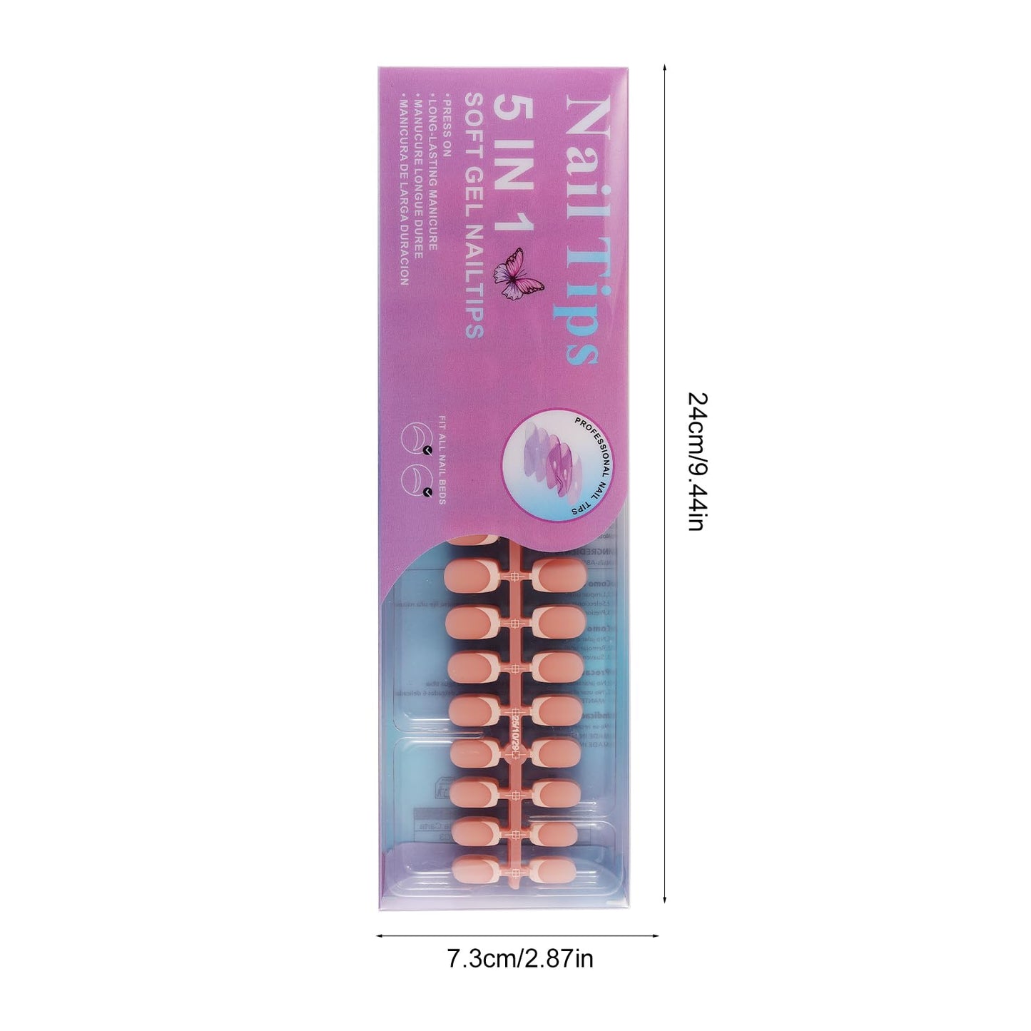 Jellyqueen French Gel Nail Tips 150Pcs Short Square French Tip Press on Nails No Need to File Tips Pre-lasting, Fake Nails for Nail Art DIY 15 Sizes for Women, DIY Salon Style (A18-02-06)