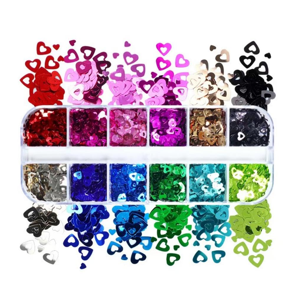 2 Boxes Nail Art Glitter Chameleon Holographic Glitter Red Nail Art Sequins 3D Flakes Laser Nail Glitter Design Shiny Glitters Accessories for Women Girls Supply Nail Charms Manicure DIY Nail Art