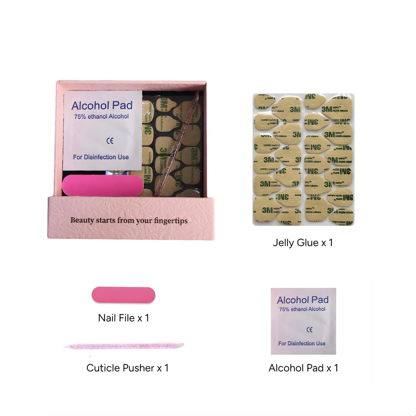 SIYOU Beauty | Dark Aurora | Navy Blue and White Ombre Dark Short Almond Press On Nails for Women (Small) - Reusable, Salon-Quality Fake Nails (10pc)