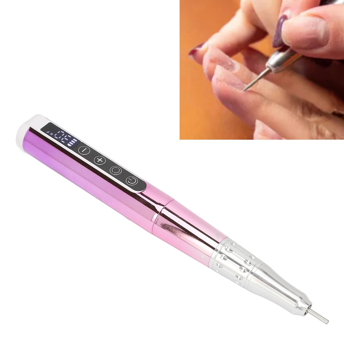 35000RPM Cordless Electric Nail Drill Pen, Professional Rechargeable Nail Drill Machine with Adjustable Speed, Portable Nail File Kit for Acrylic Gel Nails, Salon & Home Use