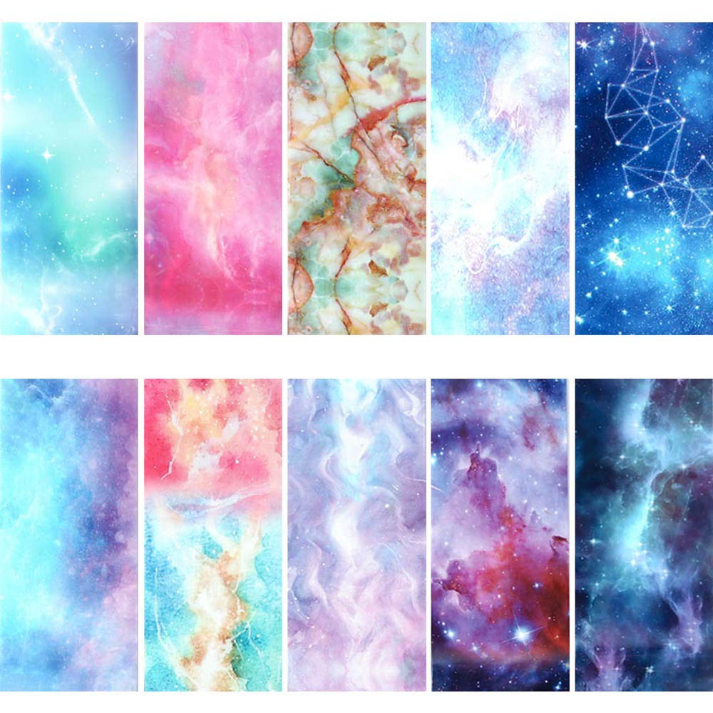 Nail Foil Transfer, DANNEASY 20 Roll Marble Nail Foils Starry Sky Holographic Naisl Art Stickers Decal Iridescent Foil for Nails Design for Women Girls