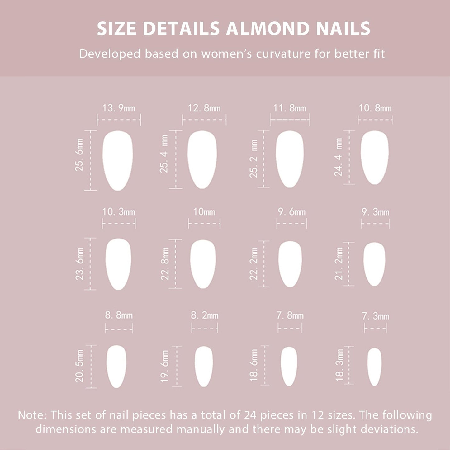 24 Pcs Y2K 3D Press on Nails Almond Shape Pink Fake Nails with Flower Nail Charms 3D Bow Almond Shape False Nail Full Cover