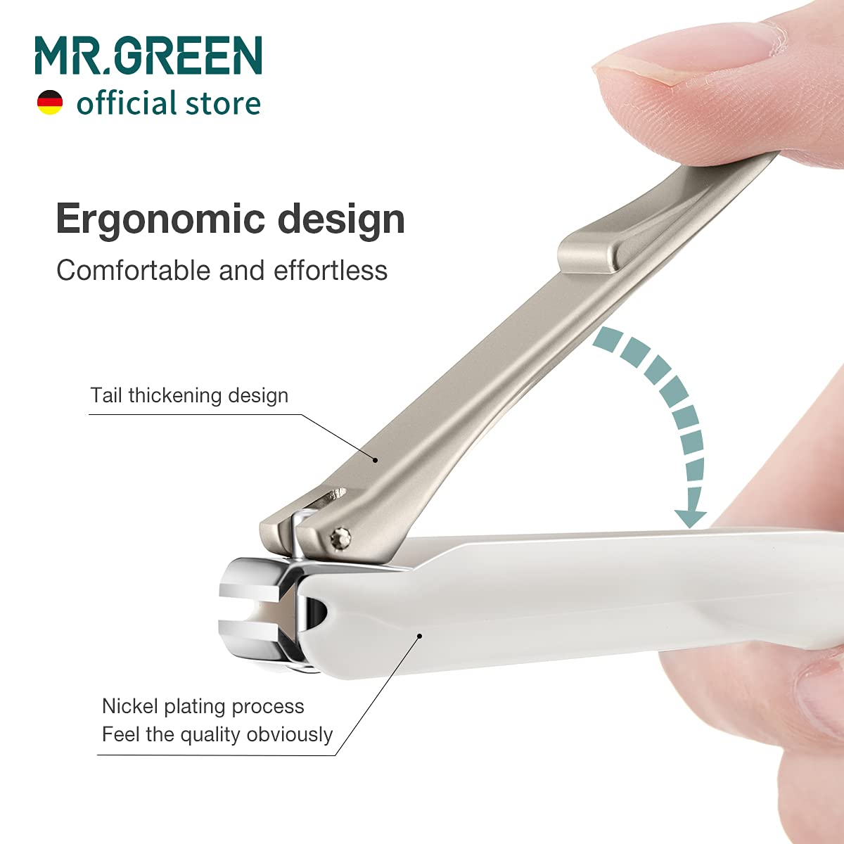 MR.GREEN Nail Clippers Anti Splash Fingernail Cutter Stainless Steel Manicure Tools Nail Scissors Detachable Design Nail Trimmer (M+Nano Glass File)