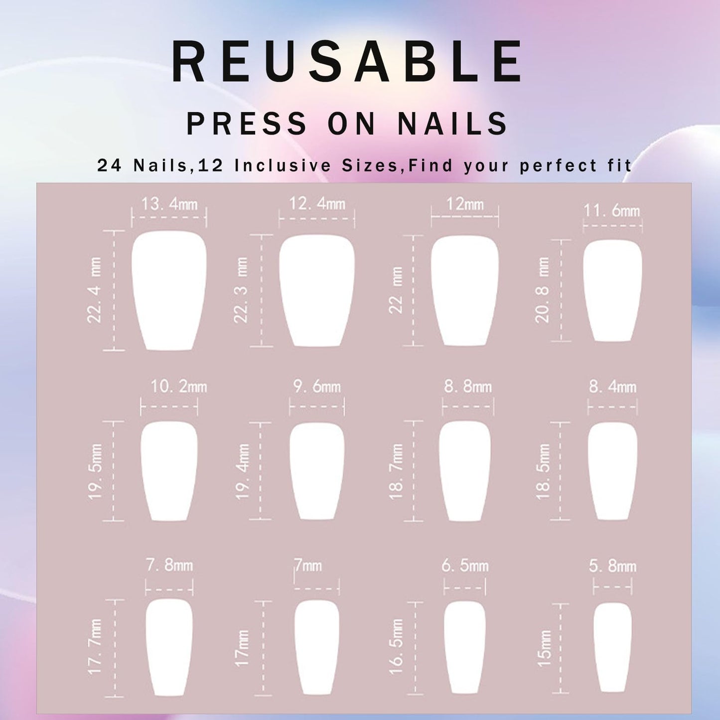 Short Press on Nails Coffin Fake Nails White and Pink Glue on Nails Glossy Nails Press ons Cute Acrylic Nails Spring False Nails with Glitter Designs Daily Wear Simple Stick on Nails for Women 24Pcs