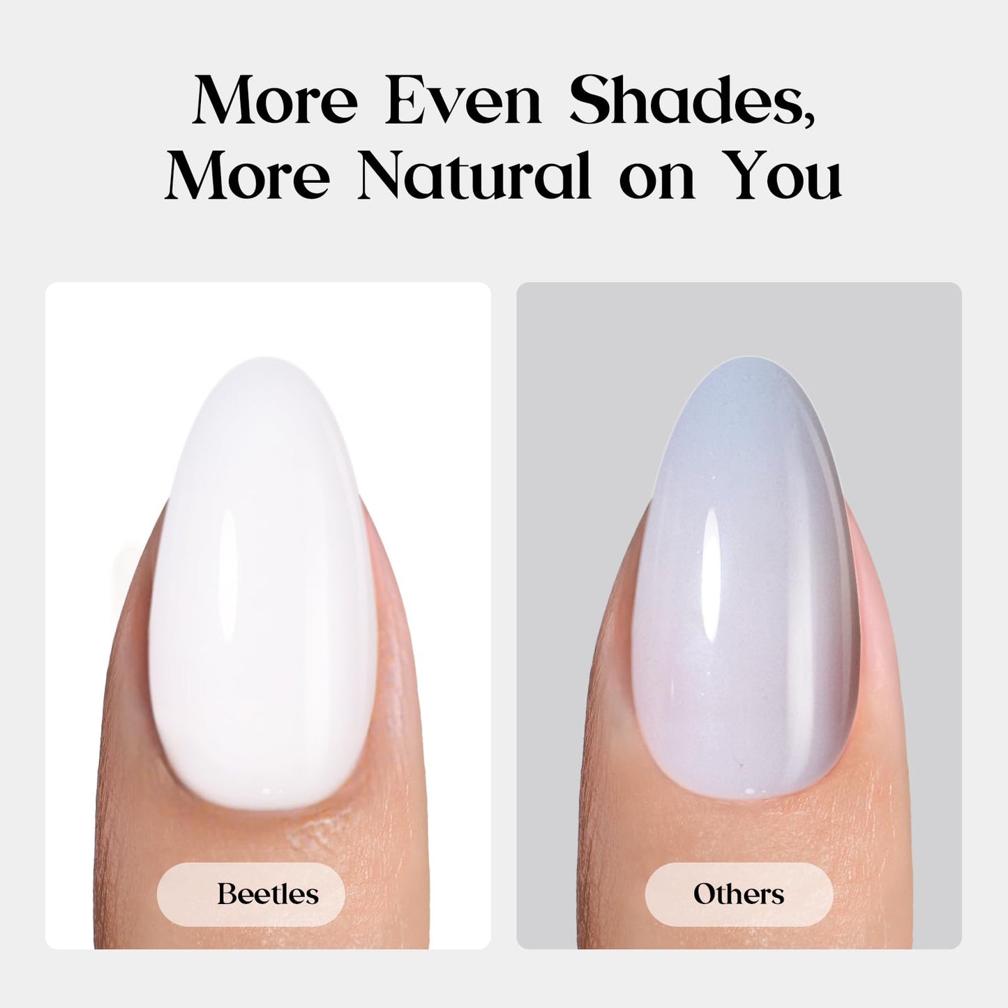 Beetles Natural Milky White Press On, Short Square Press On Nails, Soft Nail Gel Nail Kit with Fast-Dry Nail Glue & Adhesive Tabs, 30pcs 15 Sizes, Stick-On Nails for Girls & Women
