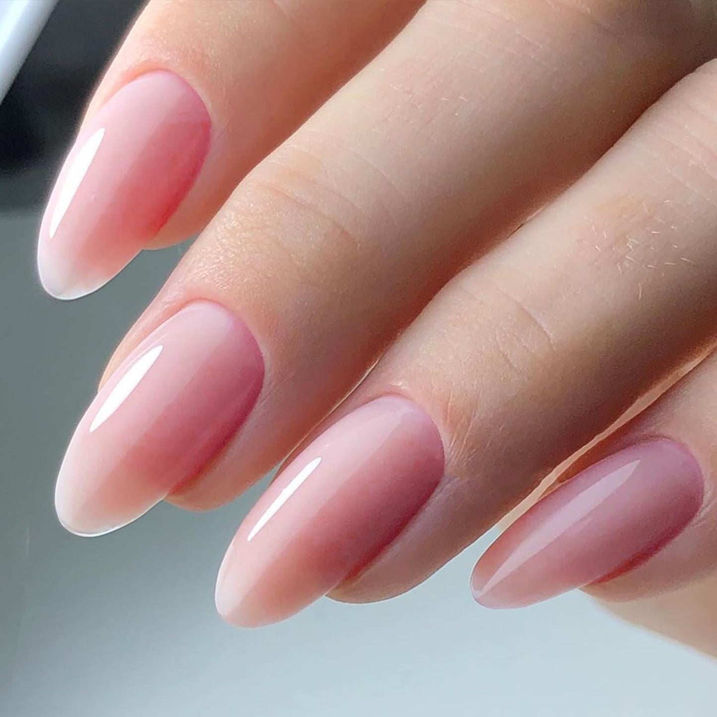 GLAMERMAID Press On Nails Extra Short Square, Jelly Soft Gel Fake Nails Round Squoval, Natural Nude Pink False Nails Tip, Nude Pink Press on Nails Medium Almond, Natural Jelly Gel Nails Pure Stiletto
