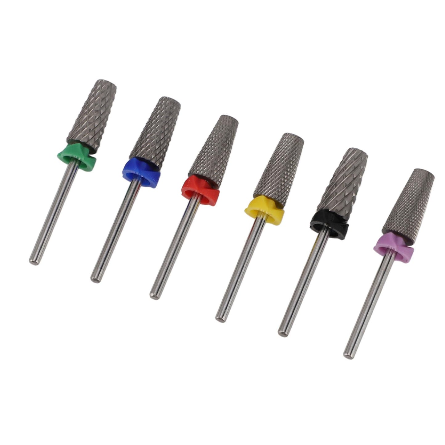 6pcs 5 in 1 Nail Drill Bits Sets, 3/32 Inch Tungsten Steel Electric Nail File Acrylic Gel Nail Bit Kit, Fast Removal High Strength for Acrylic Gel Nails Manicure Pedicure