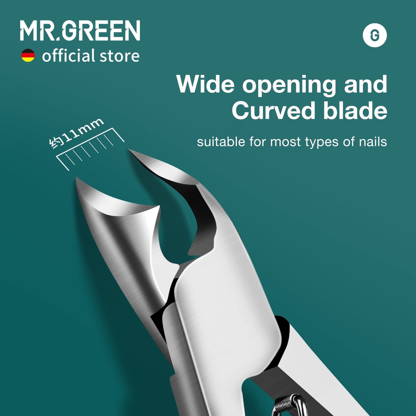 MR.GREEN Toenail Clipper Stainless Steel Ingrown Nail Cutter Good at Cutting Thick and Hard Nails Pedicure Tools (Black)