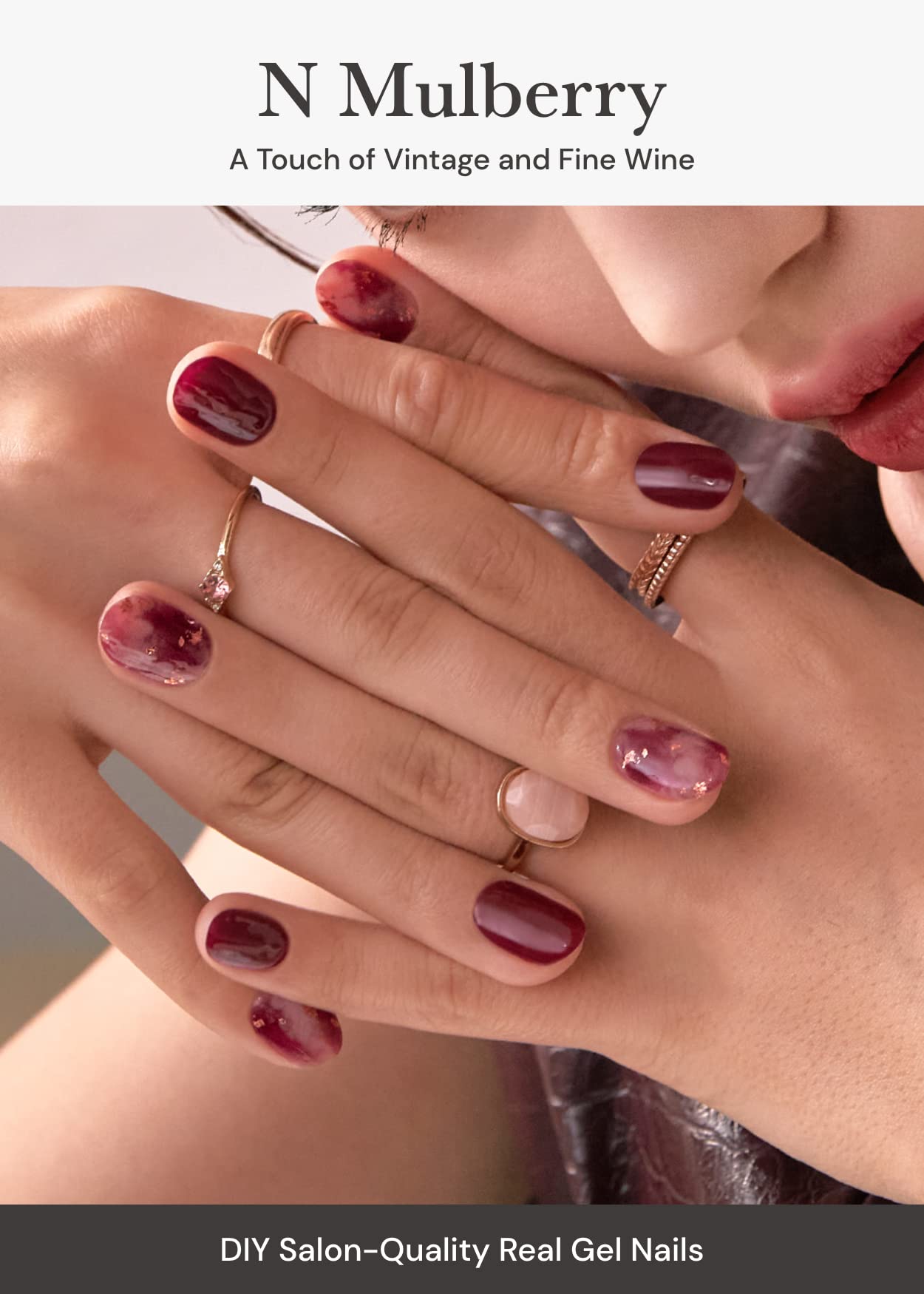 ohora Semi Cured Gel Nail Set of 2 (N Mulberry & N Classic Burgundy) - Professional Salon-Quality Nail Care - Easy to Use, Comfortable Curing, and Easy to Remove
