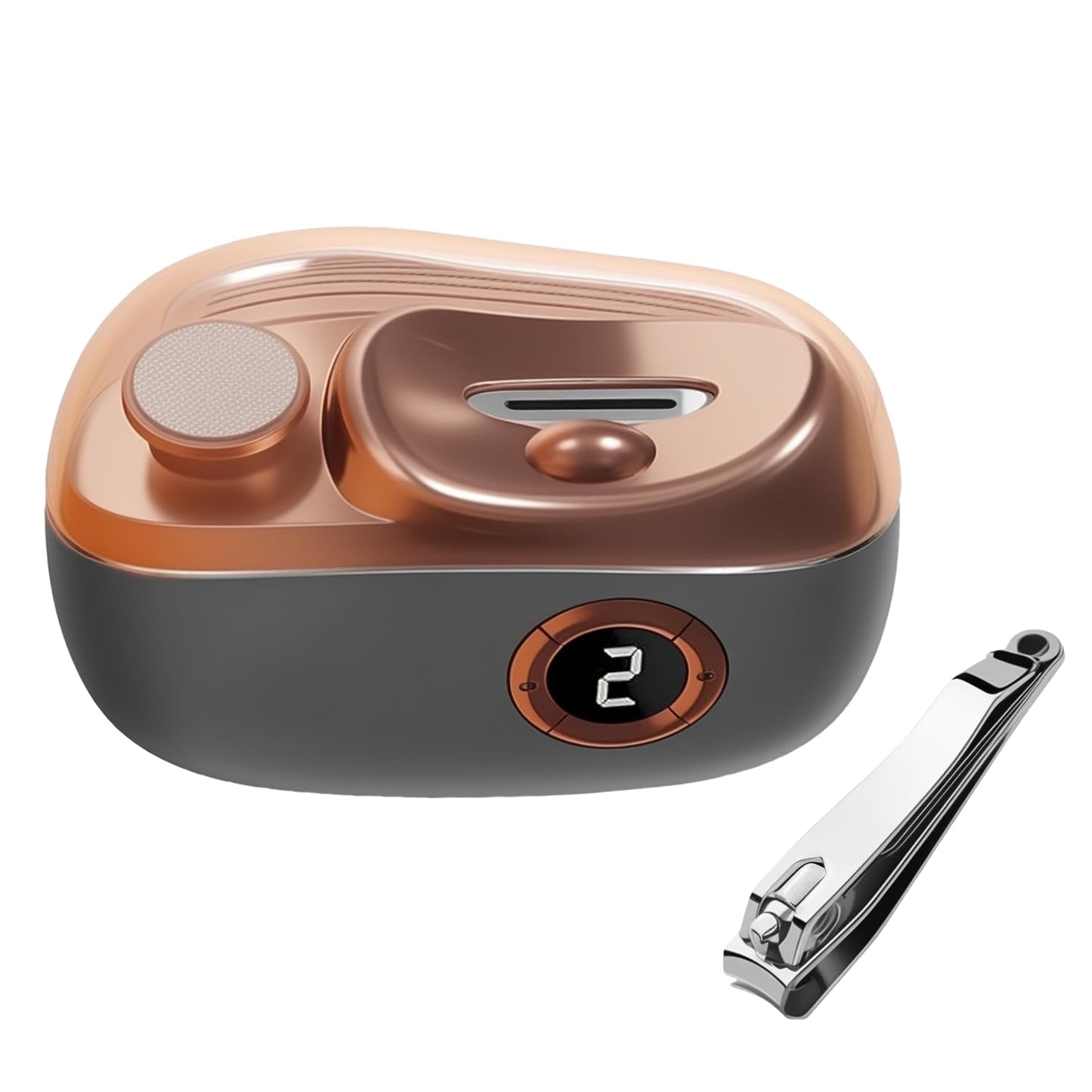 3-in-1 Automatic Electric Nail Clippers with Display, LED Light & Storage Toenail Clippers, Polishing Smart Electric Nail Trimmer, 3 Speeds Nail Cutter for Seniors, Men, Adults Golden