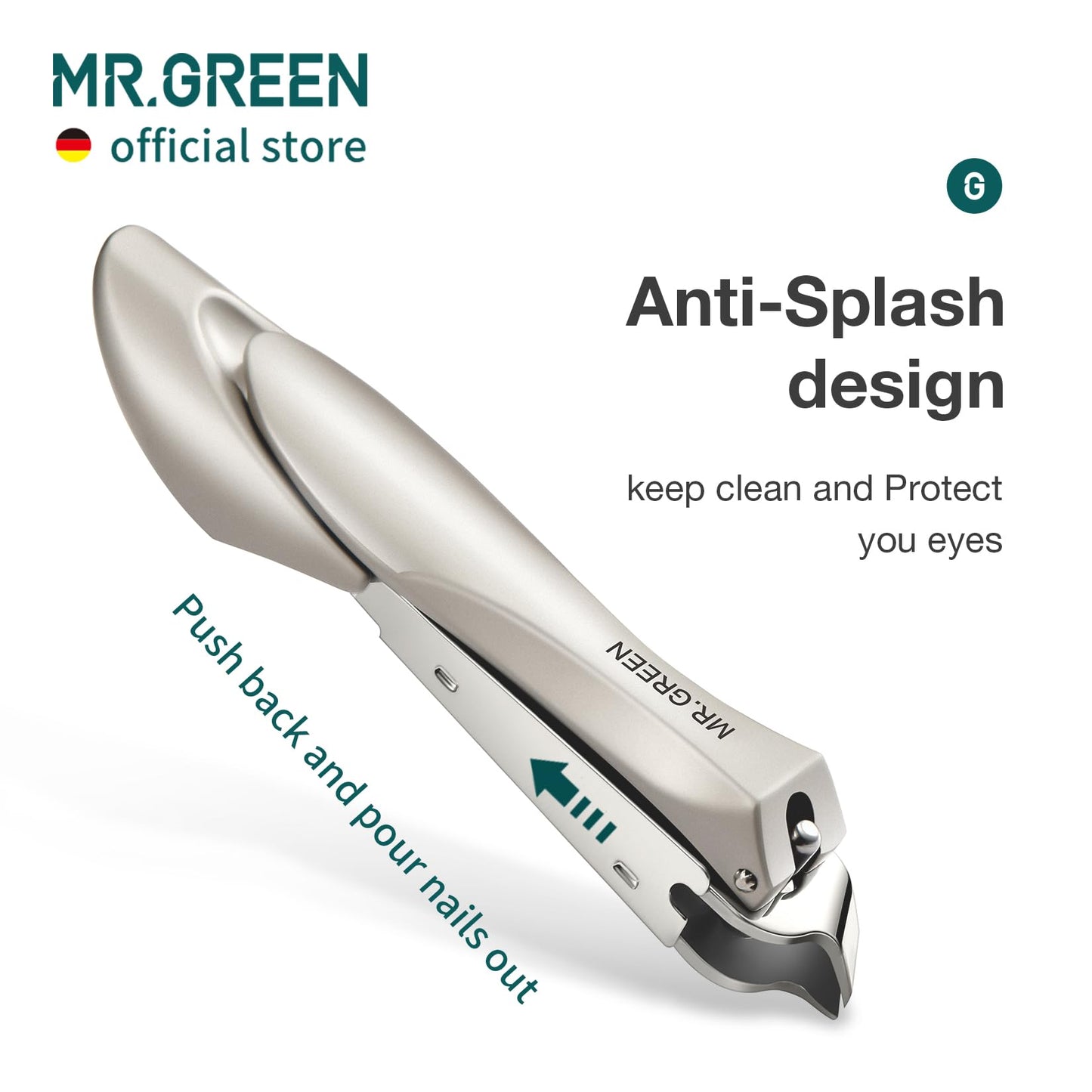 MR.GREEN Slanted Edge Nail Cutting Clippers Cuticle Nippers Tool Stainless Steel Dead Skin Oblique Tip Trimmer Manicure Scissors (Mr-1127 (Small))