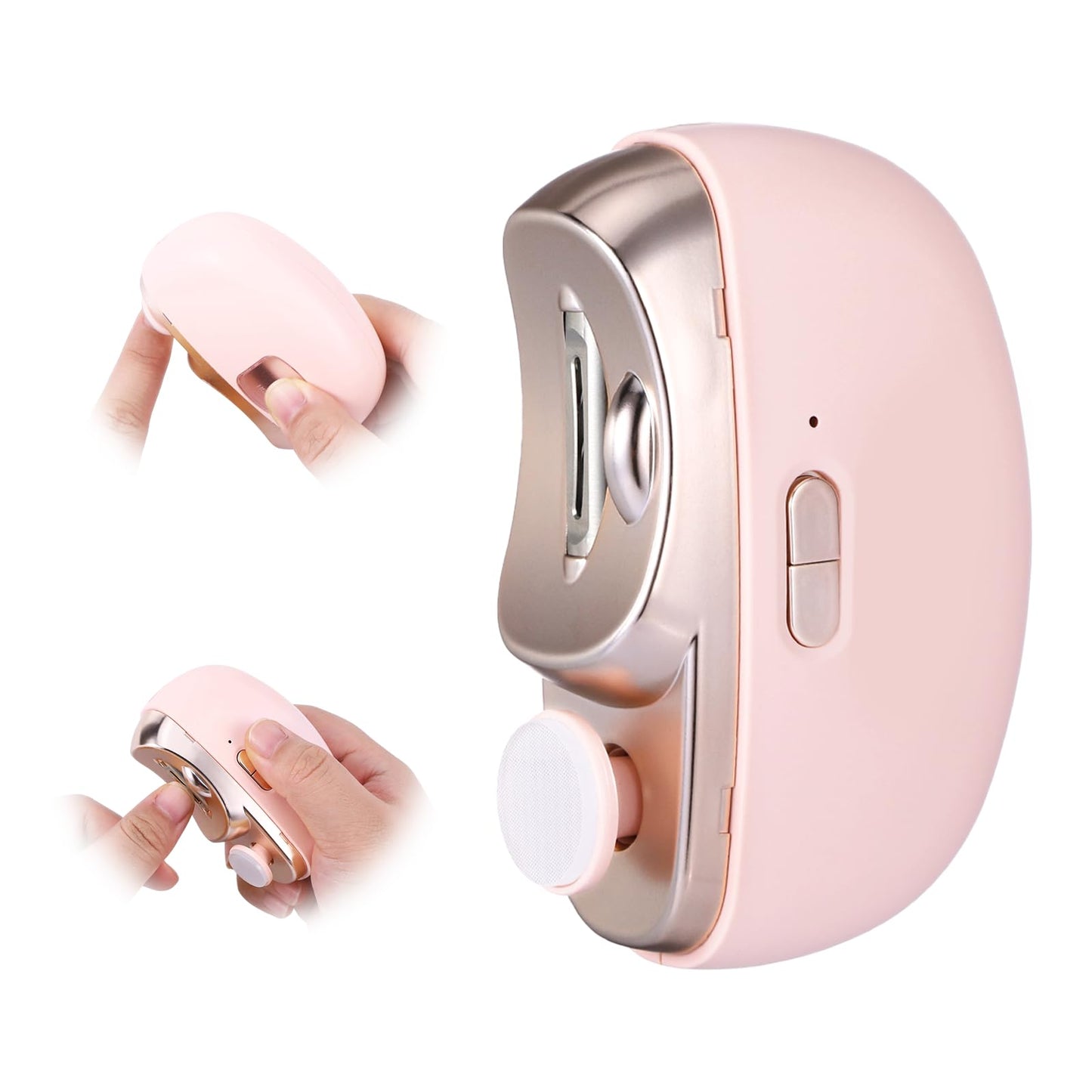 3 in 1 Electric Nail Clipper for Seniors, Baby Nail Trimmer Electric Automatic Trimmer, Safe Electric Toenail Clippers Nail File Tools for Adult, Manicure Kit Grinder with Polishing(Pink)