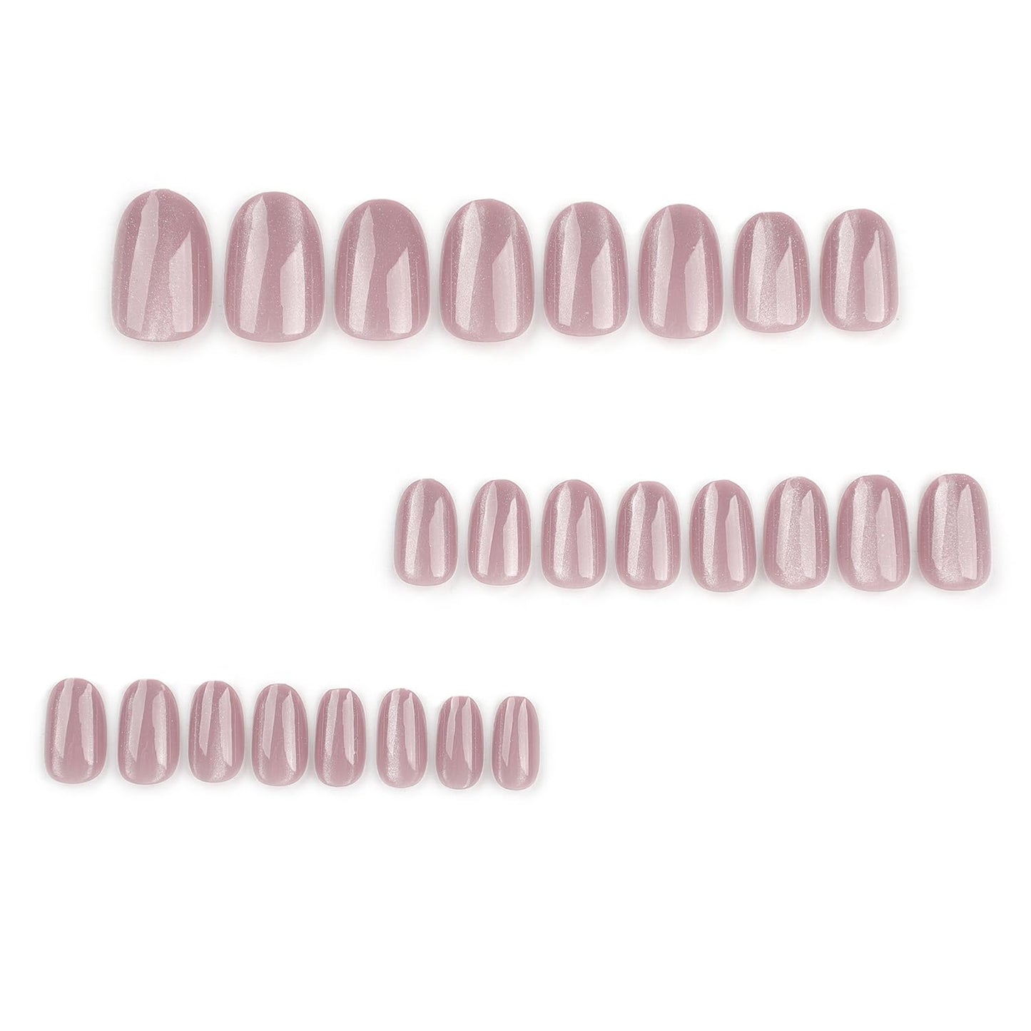 Short Press On Nails Almond Pink Glitter Fake Nails Press Ons With Glitter Design False Nails Glossy Full Cover Stick On Nails Pink Reusable Acrylic Glue On Nail For Women Nail Decorations 24Pcs