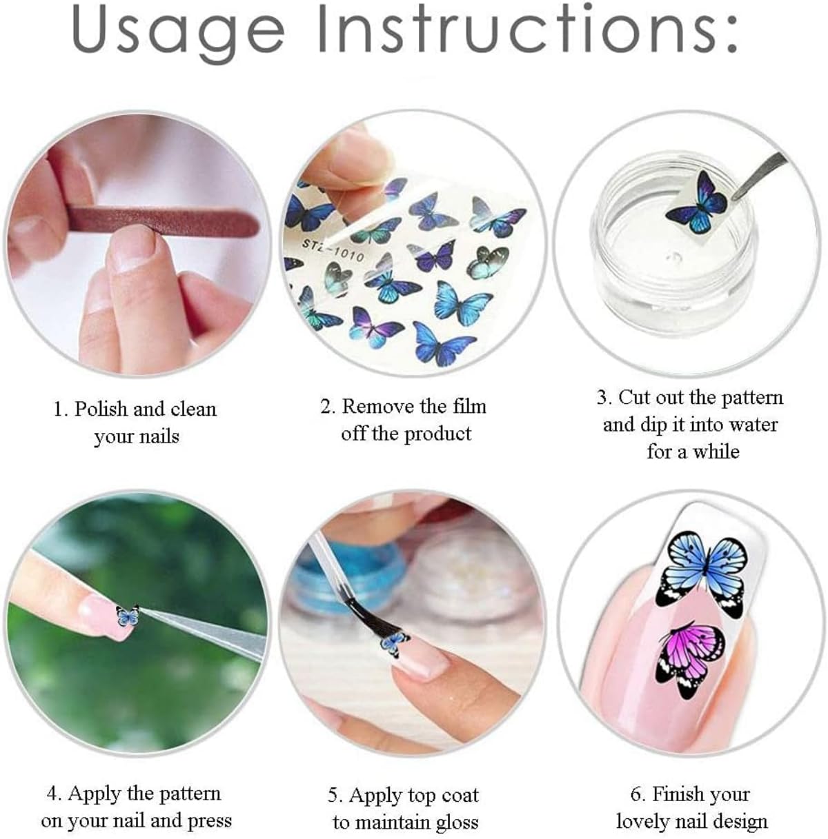 1400Pcs Nail Stickers Water Transfer DIY Nail Decals, Fruit Butterfly Flowers Marine Animal Transfer Watermark Nail Art Stickers for Nails Toenails Nail Tips Decor Halloween Christmas