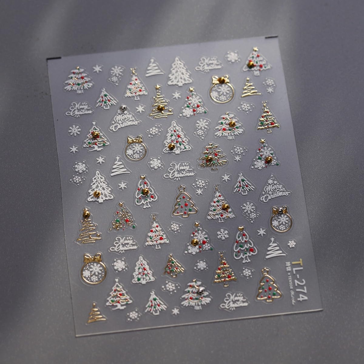 Christmas Nail Sticker 5D Embossed Xmas Tree Rhinestones Snowflake Nails Art Sticker Self Adhesive Nail Decals Winter Nail Art for Women Manicure Supplies Nails Art Decorations