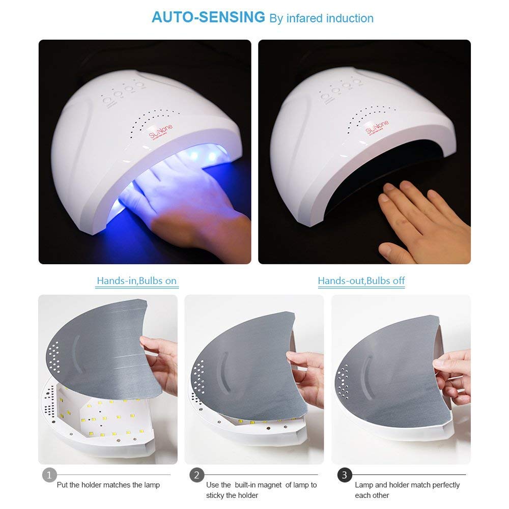 Vishine Gel Nail Polish Starter Kit with 48W SUNOne UV LED Nail Lamp Speed Dryer Manicure Tools 6 Pretty Colors Gel Polish Base and Top Coat #01