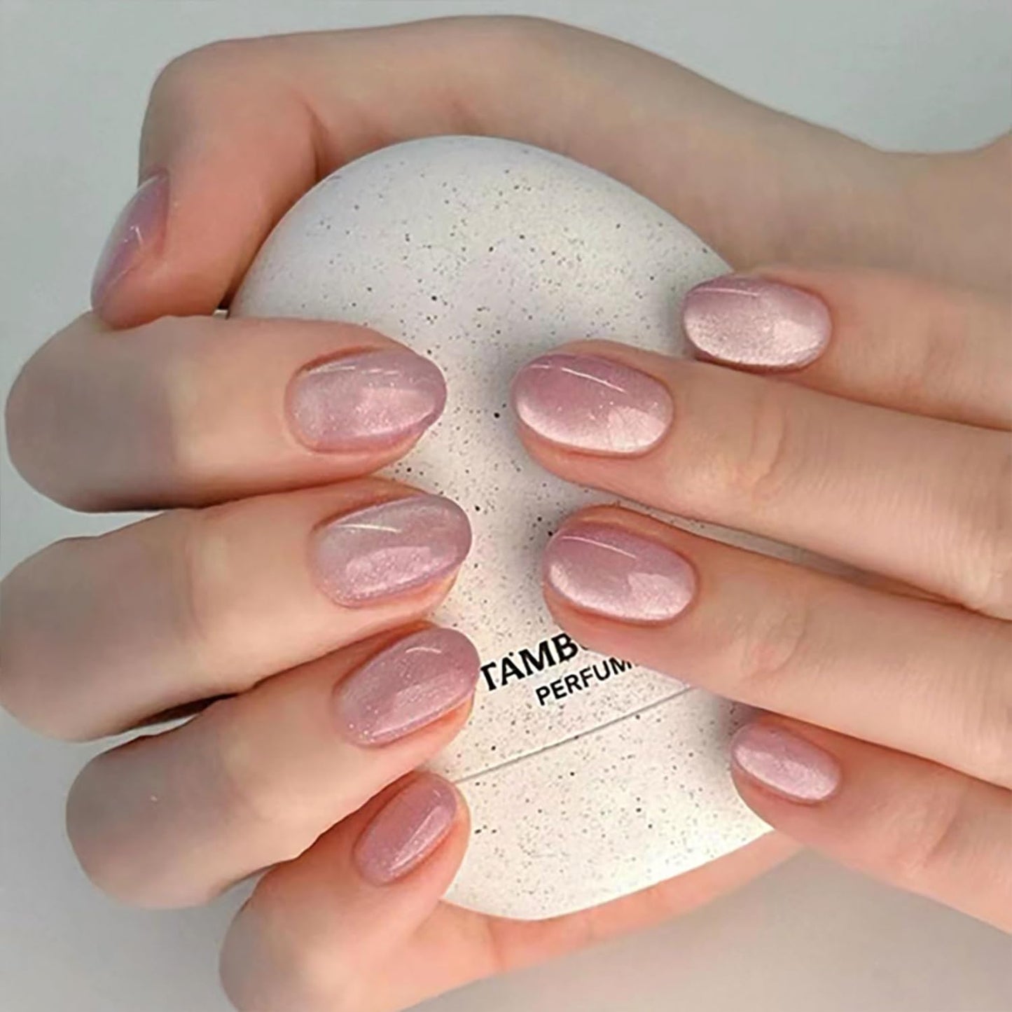 4 Packs（96Pcs）Oval Press on Nails Short Fake Nails Glitter False Nails Acrylic Nails Oval Nails Press ons Glossy Glue on Nails Full Cover Stick on Nails for Women Girls
