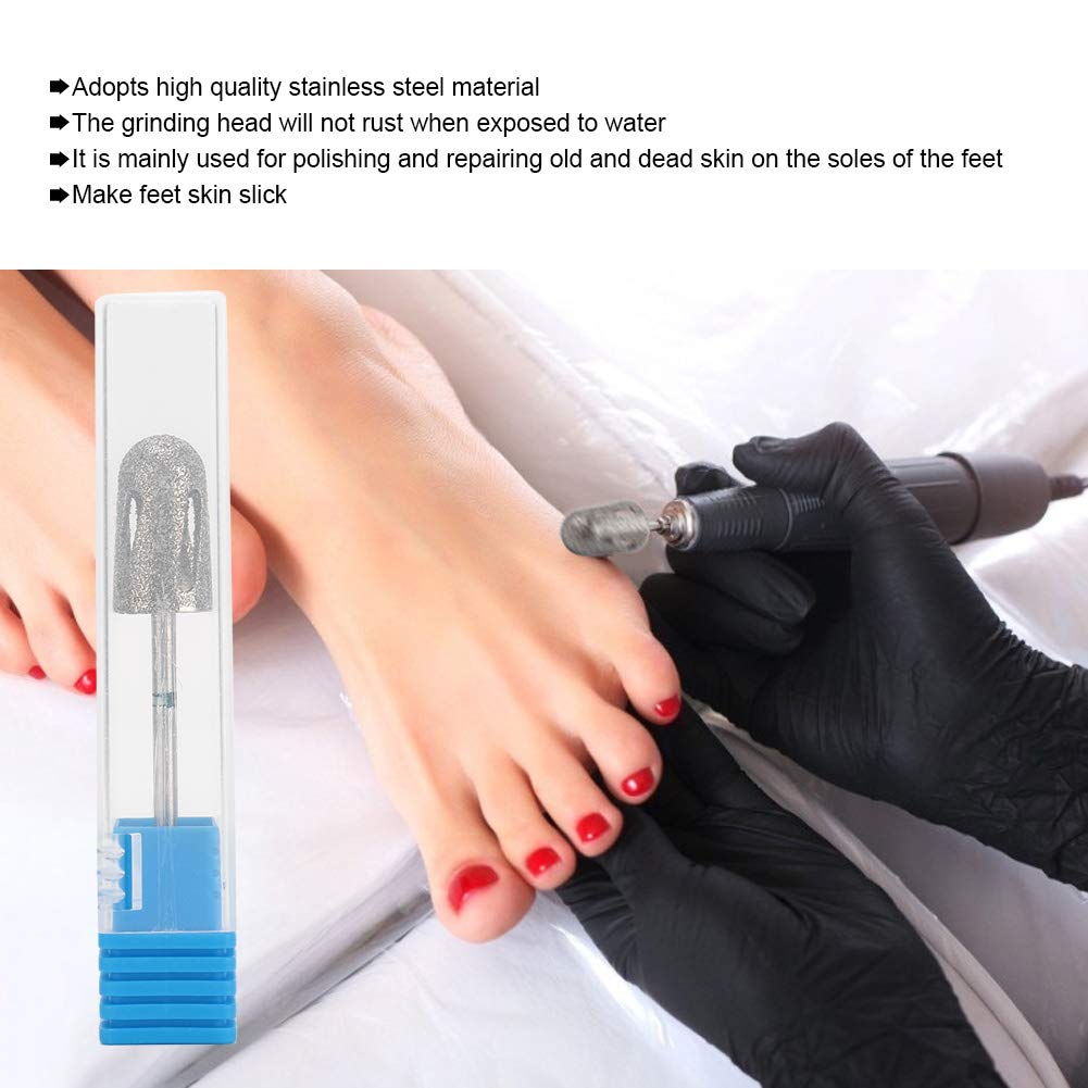 QANYEGN Stainless Steel Toenail Drill Pedicure, Foot Callus Grinding and Polishing, Professional Grade Foot Filing Tool for Foot Care (A2)
